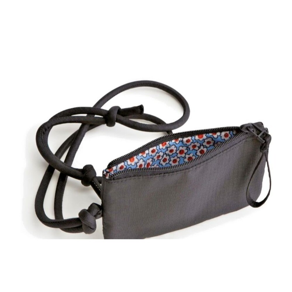 Vera Bradley Lanyard Wallet Zip Card Pouch Ripstop Adjustable Strap NWT 5" x 3"